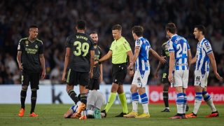 Pulido Santana, durante un Real Sociedad-Real Madrid. (Foto: EP)