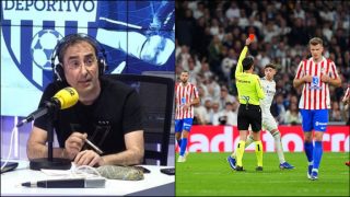 Iturralde González y la expulsión a Valverde en el derbi.