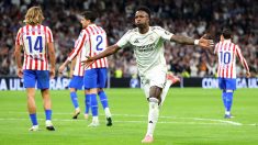 Vinicius celebra su segundo gol ante el Atlético de Madrid. (Getty)