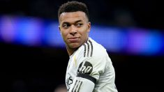 Mbappé en un partido de Champions con el Real Madrid. (Getty)