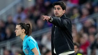 Pau Quesada, en el Clásico contra el Barcelona del Camp Nou. (EFE)
