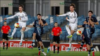 Joan Martínez marca con el Castilla. (Realmadrid.com)