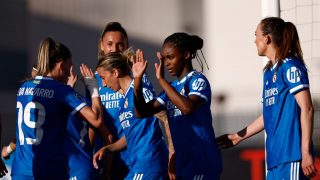 Linda Caicedo celebra el gol al Madrid CFF. (EFE)