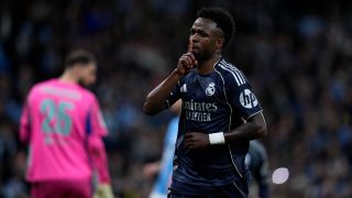 Vinicius celebra un gol contra el City. (Foto: EP)