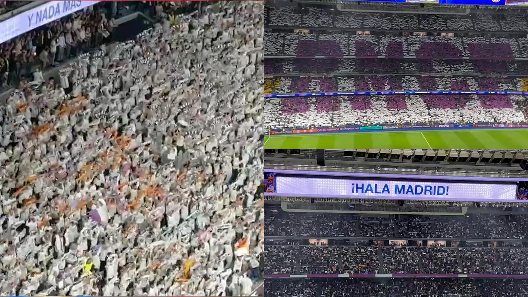 No hay escenario en el mundo como el Bernabéu: mosaico 360º, himno de la Décima y ambiente espectacular