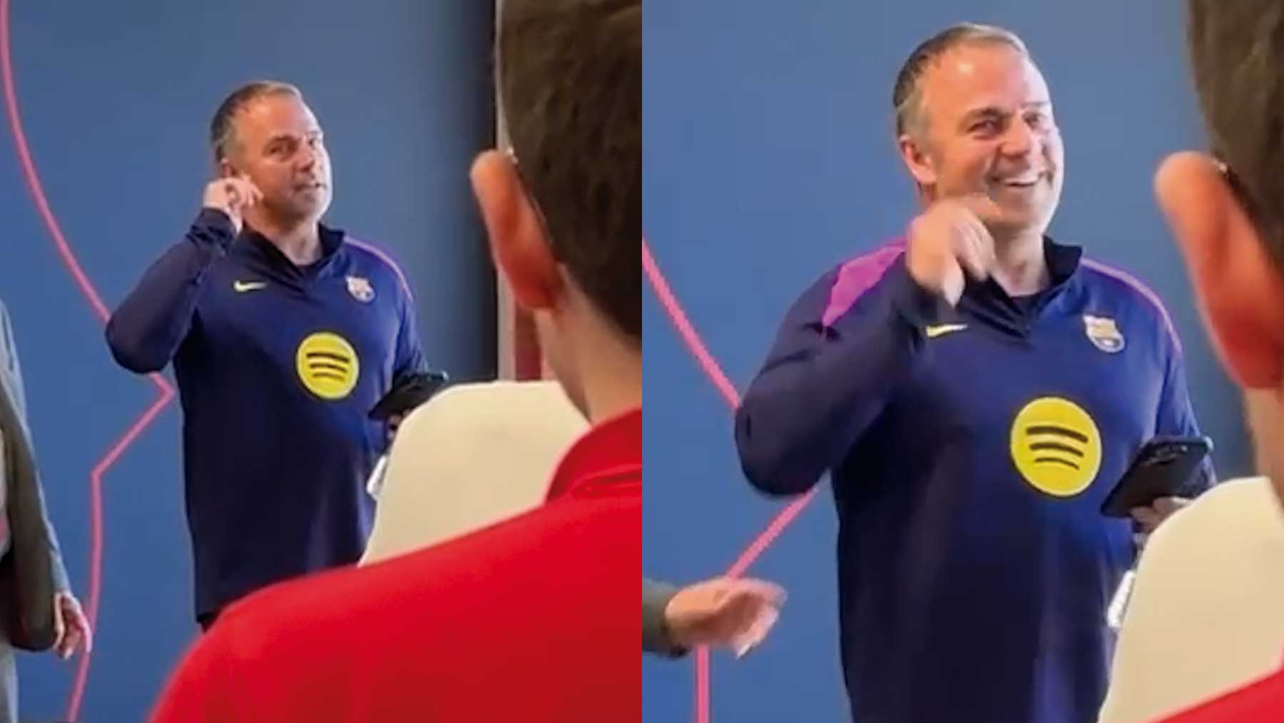 Un periodista le grita a Flick ¡que gane el Bayern! y esta es la reacción del entrenador del Barça