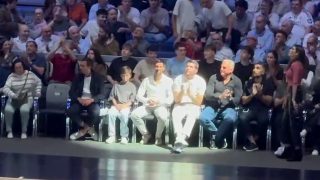 Djokovic y Doncic, en el Real Madrid-Estrella.