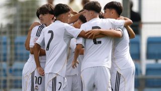 El Juvenil A celebra un gol. (Realmadrid.com)