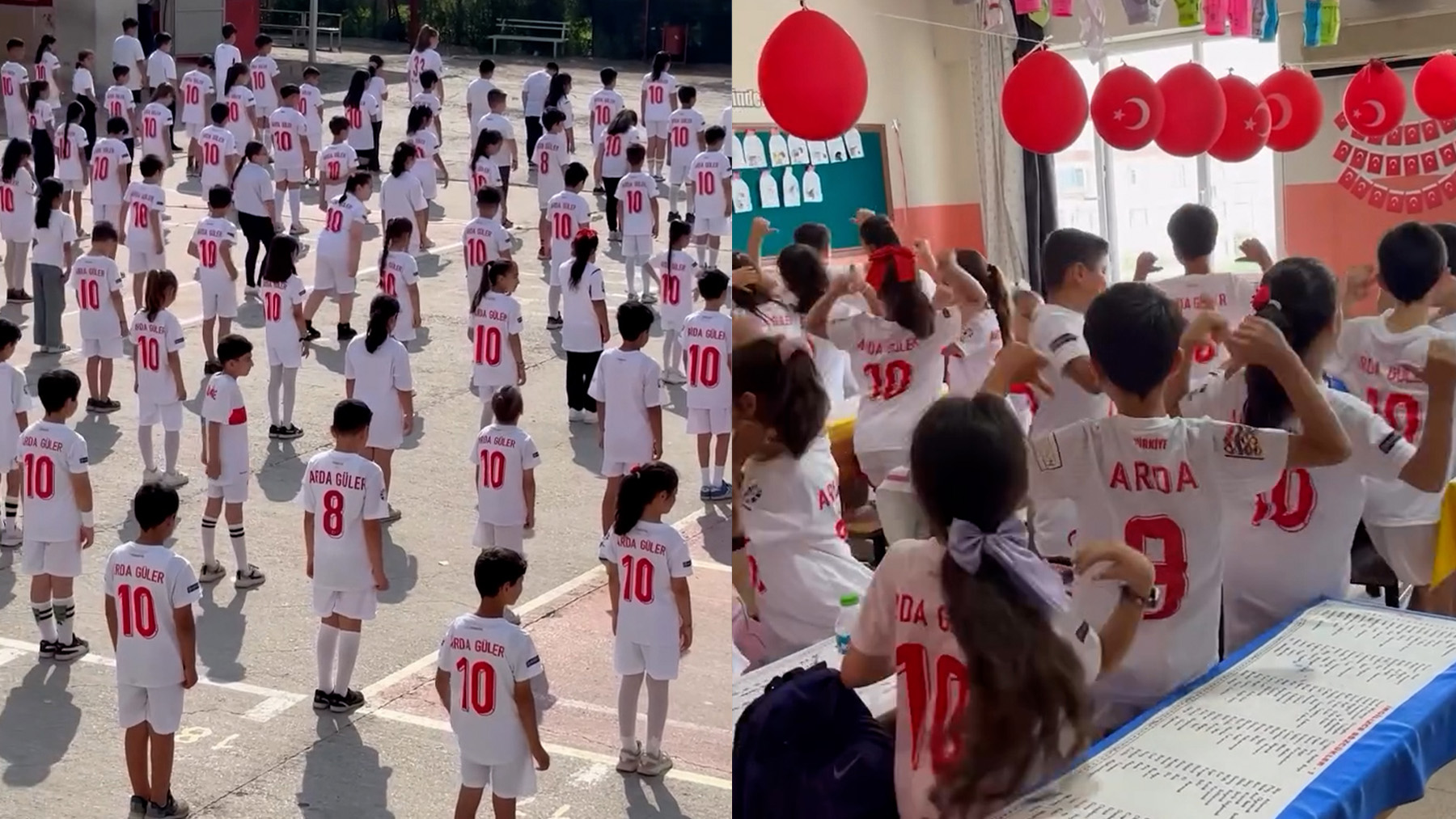 Todo un país volcado con su estrella: el bonito homenaje de los niños de un colegio turco a Arda Güler