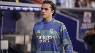 Álvaro Carreras en un partido del Real Madrid. (EP)