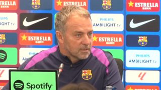 Flick en rueda de prensa. (FC Barcelona)