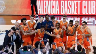 El Valencia celebra el pase a su primera Final Four. (EFE)