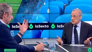 Florentino Pérez junto a Josep Pedrerol. (La Sexta)