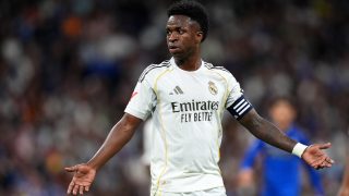 Vinicius en el Real Madrid-Oviedo. (Getty)