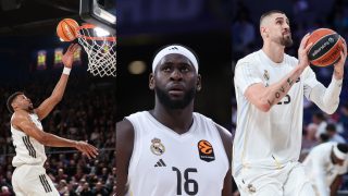 Edy Tavares, Usman Garuba y Alex Len. (EP)