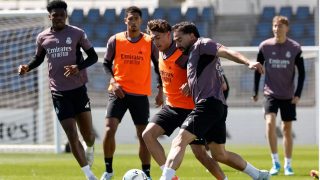 Los jugadores en el entrenamiento. (Real Madrid)