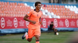Abdelkarim celebra su gol ante Las Palmas. (RFEF)
