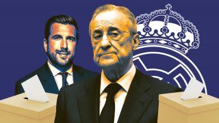 Florentino Pérez y Enrique Riquelme.