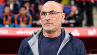 Luis de la Fuente en un partido con España. (Getty)