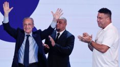 Florentino Pérez, Roberto Carlo y Ronaldo. (EFE)