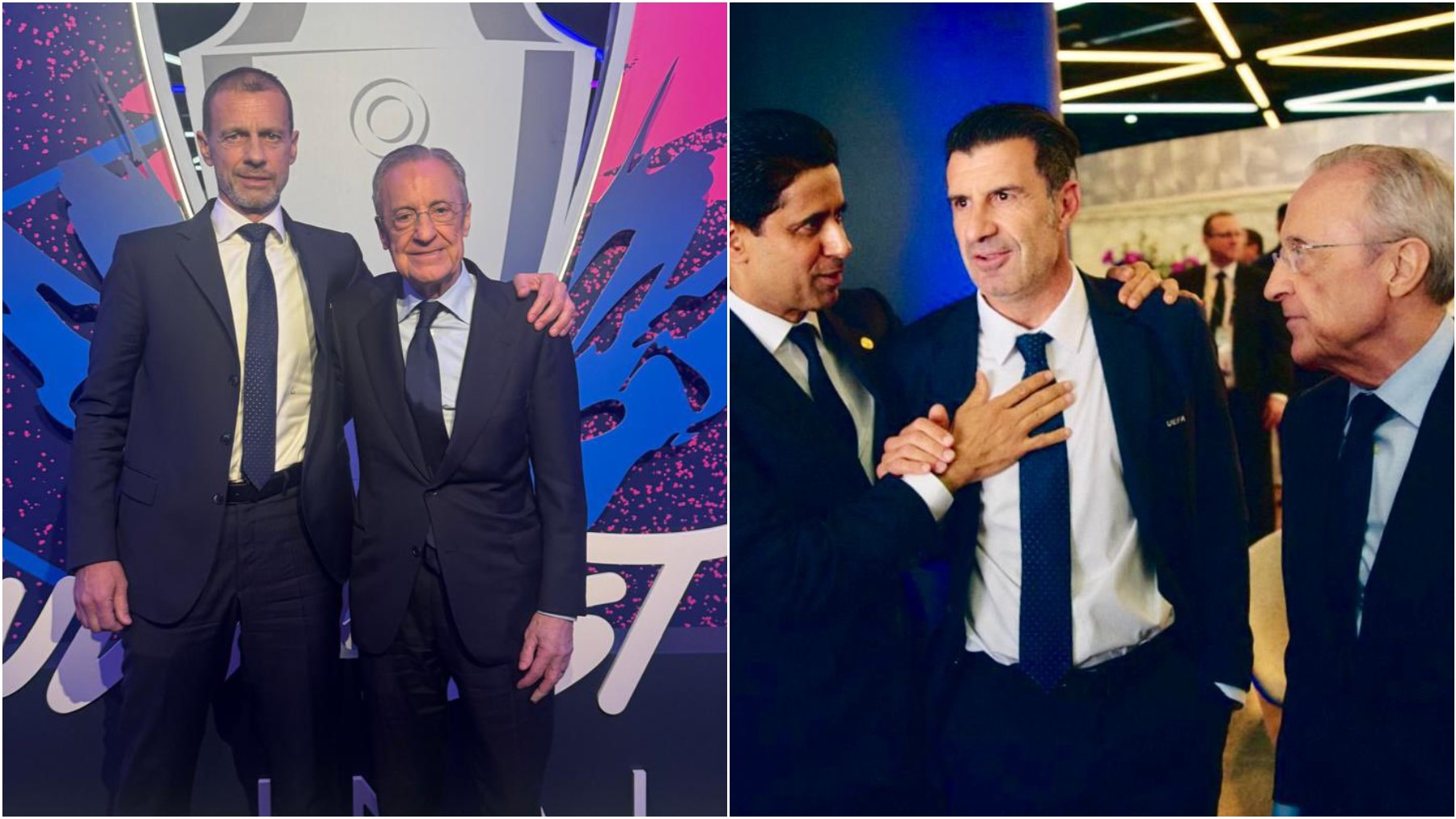 Florentino Pérez, en la final de la Champions con Infantino y Ceferin