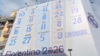 Imagen de la lona colocada por Florentino Pérez. (Foto: El Chiringuito de Jugones)