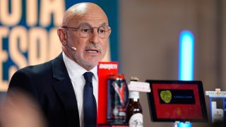 Luis de la Fuente en una rueda de prensa con España. (EP)