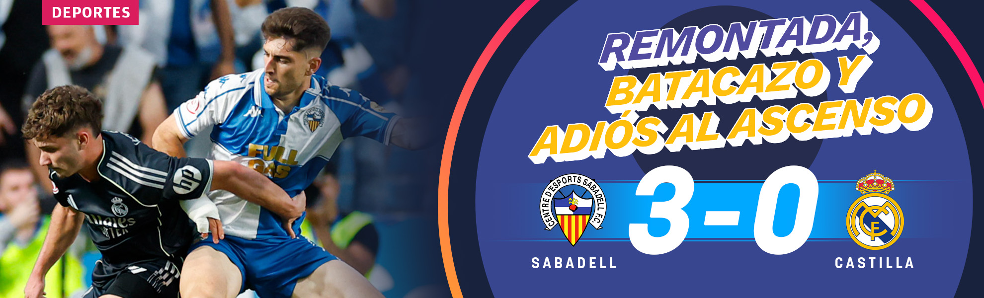 Batacazo del Castilla en Sabadell para decir adiós al ascenso