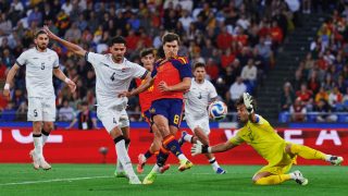 Gonzalo en el España-Irak. (RFEF)