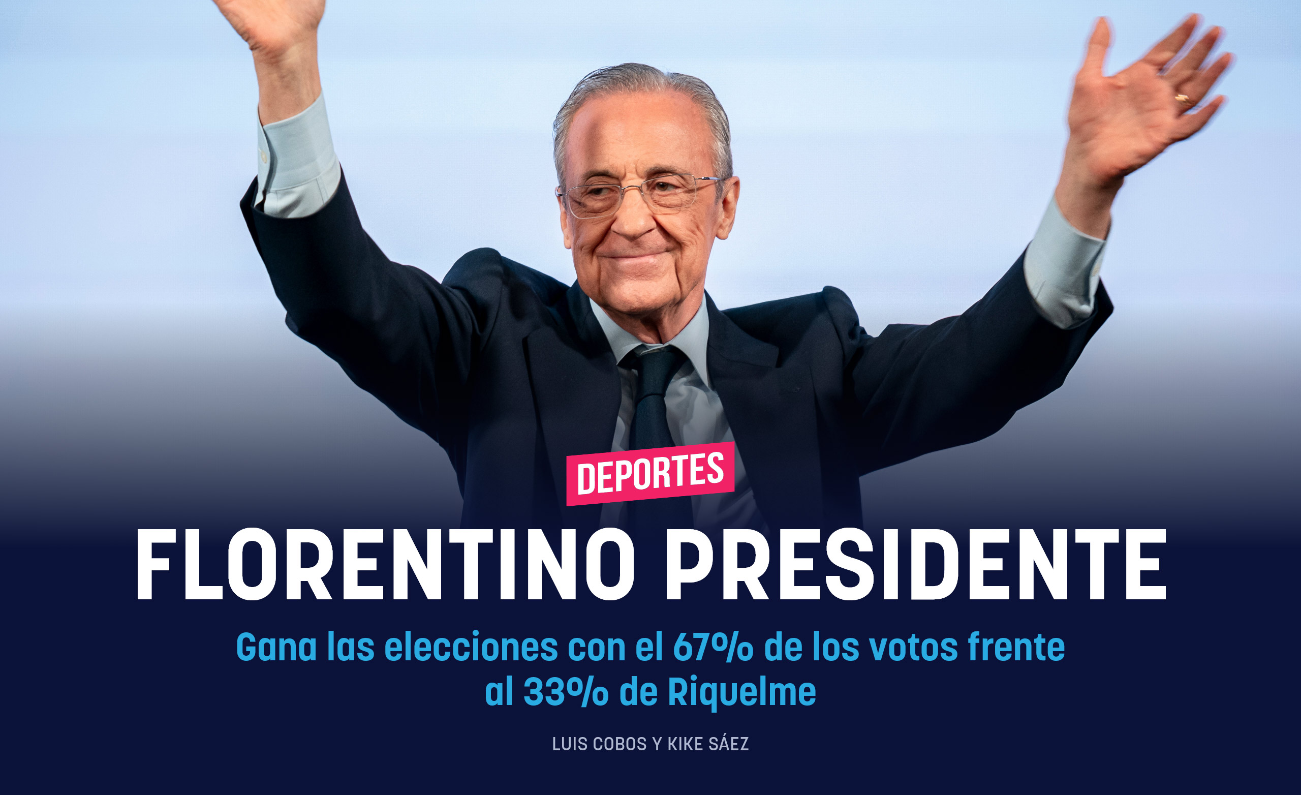 Florentino presidente: gana las elecciones con el 67% de los votos frente al 33% de Riquelme