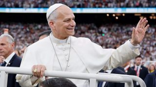 El papa León XIV en el Santiago Bernabéu. (RM)