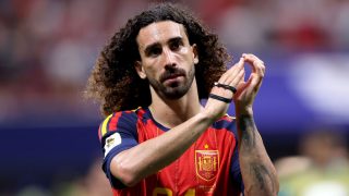 Marc Cucurella durante un partido de España en el Mundial. (Getty)