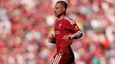 Mac Allister en un partido con el Liverpool. (EP)