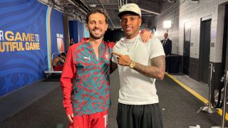 Bernardo Silva y Rodrygo Goes tras el Colombia-Portugal. (Rodrygo)