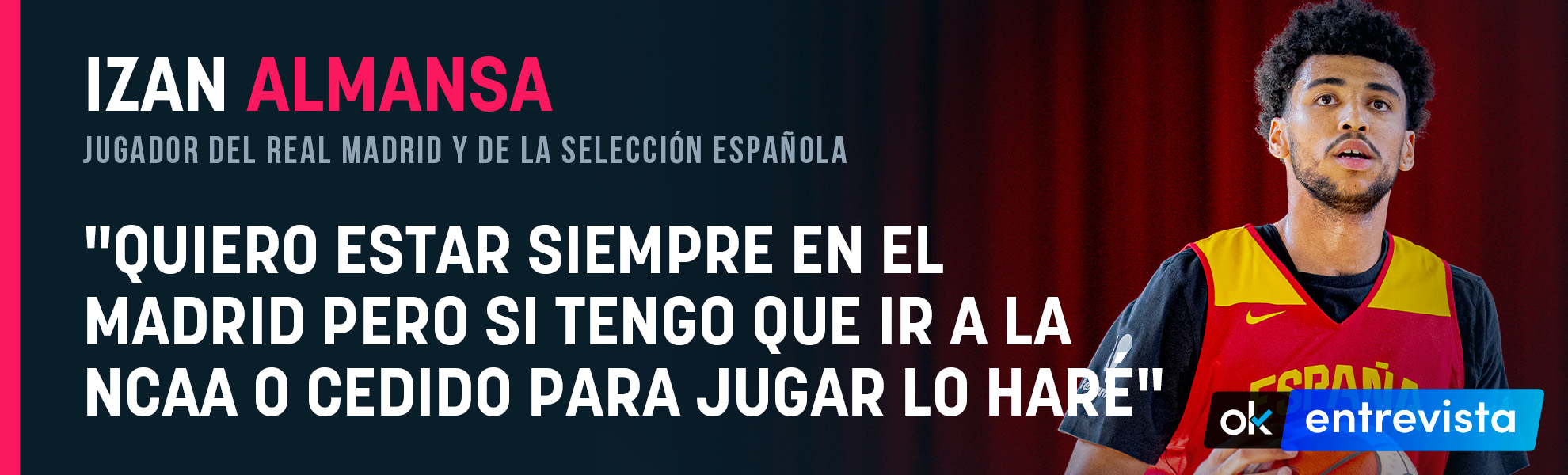 Izan Almansa: Quiero estar siempre en el Madrid pero si tengo que ir a la NCAA o cedido para jugar lo haré