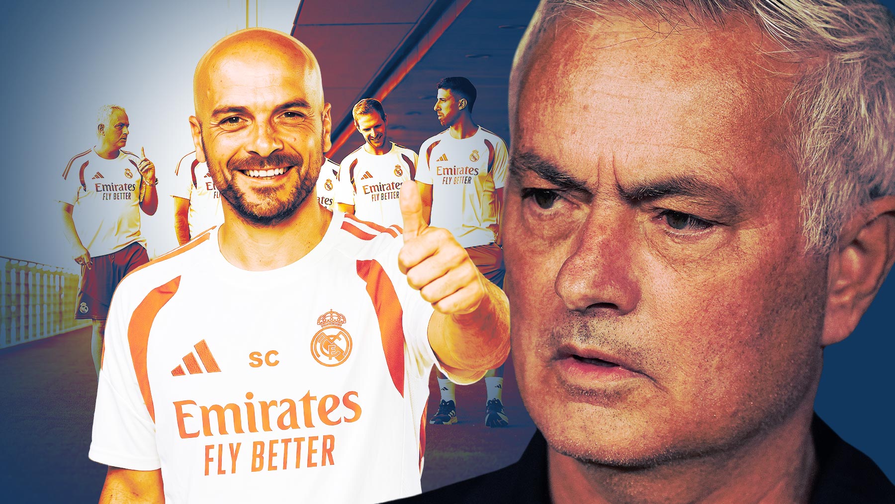Sandro Carriço y José Mourinho
