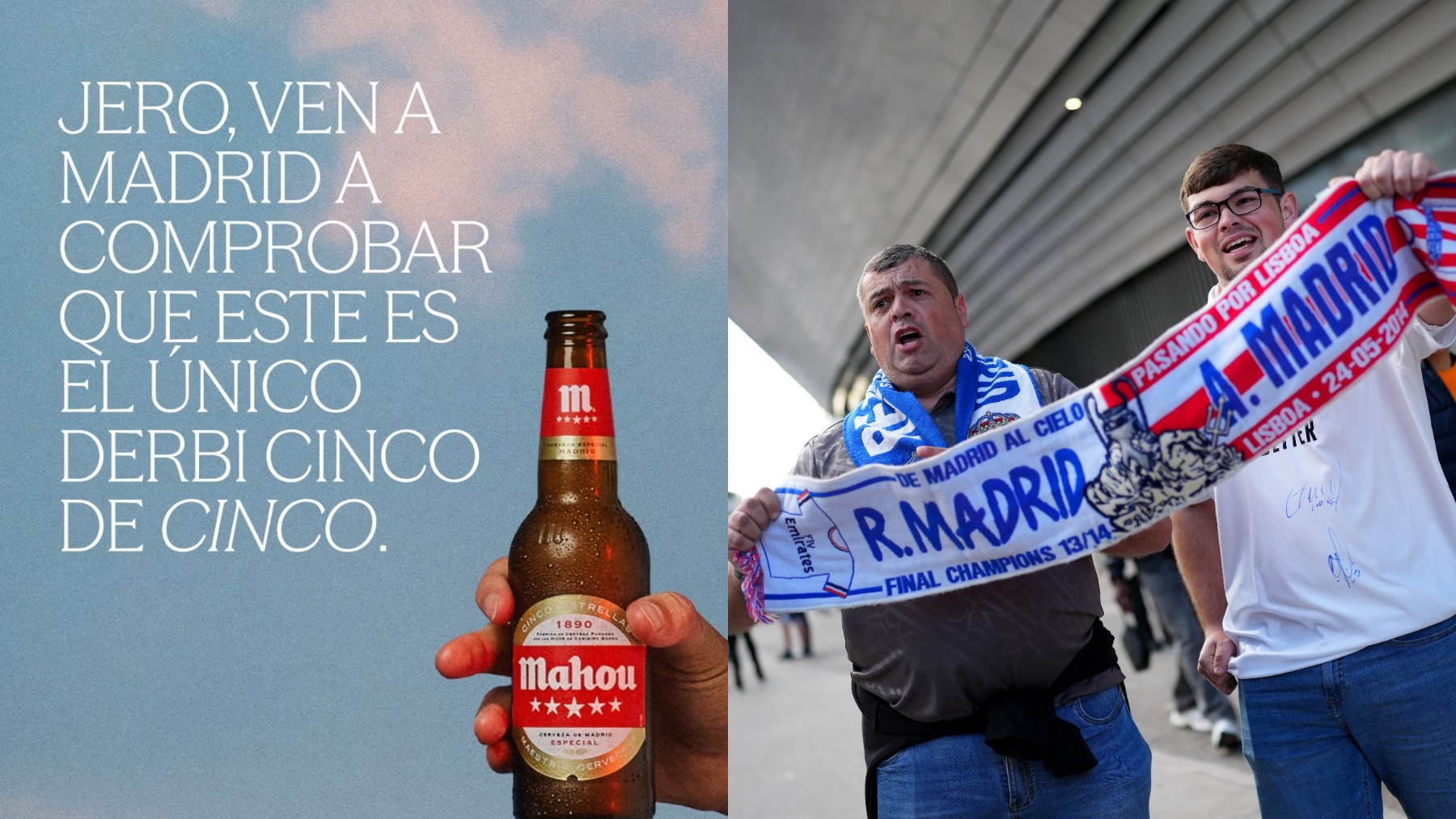 Mahou invita a Jero Freixas a ver el Atlético de Madrid - Real Madrid