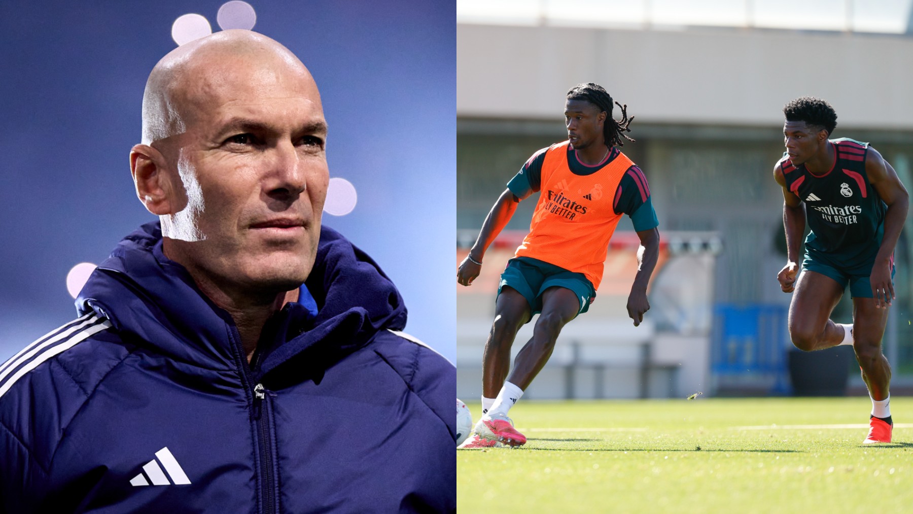 Zinedine Zidane, Eduardo Camavinga y Aurélien Tchouaméni