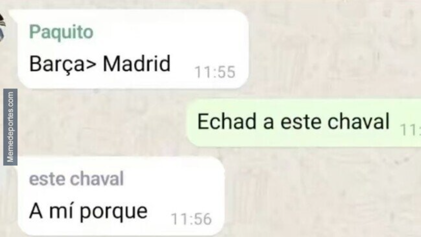 Meme sobre la rivalidad entre el Real Madrid y el Barcelona