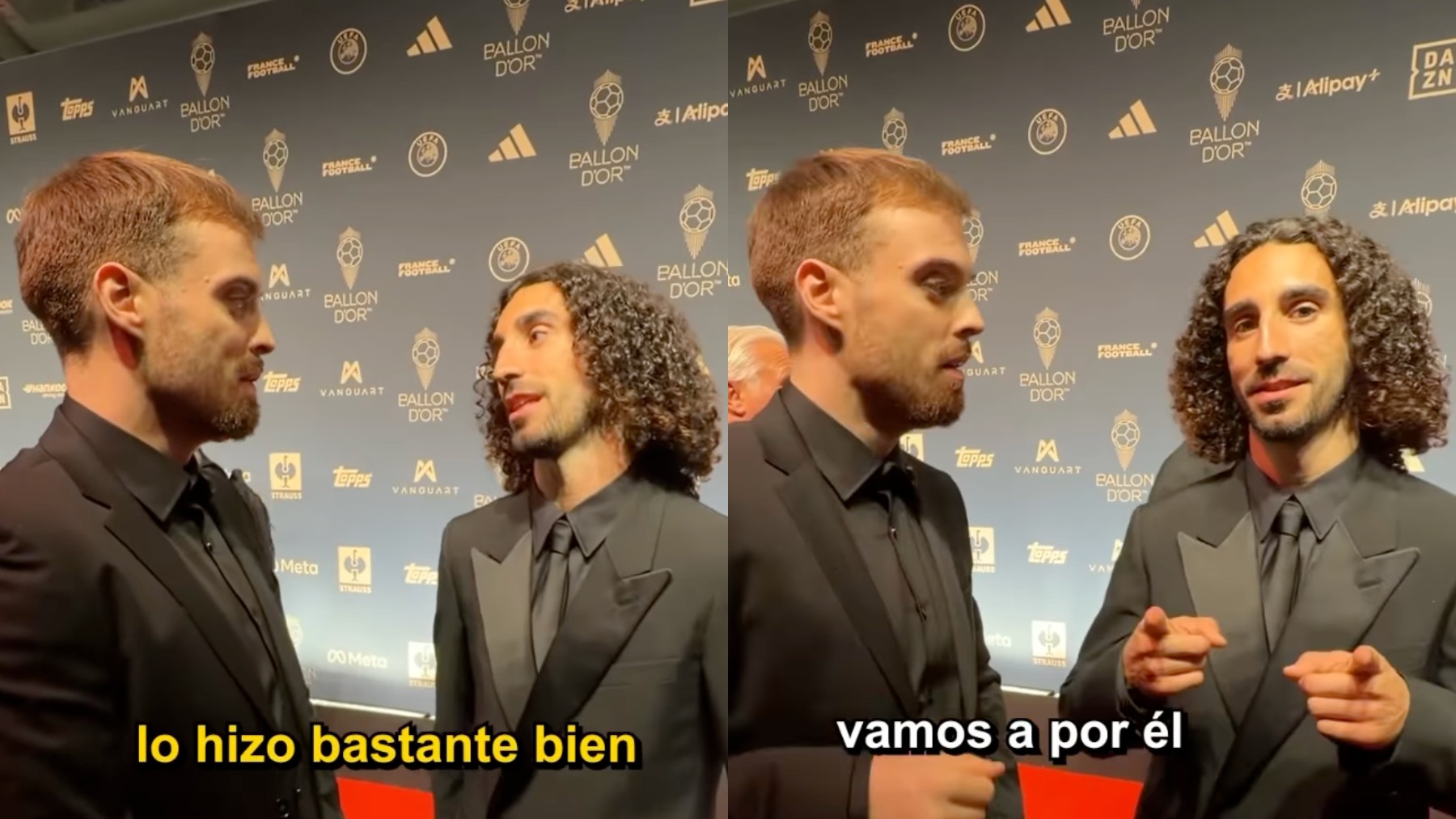 Ibai Llanos y Cucurella en la gala del Balón de Oro