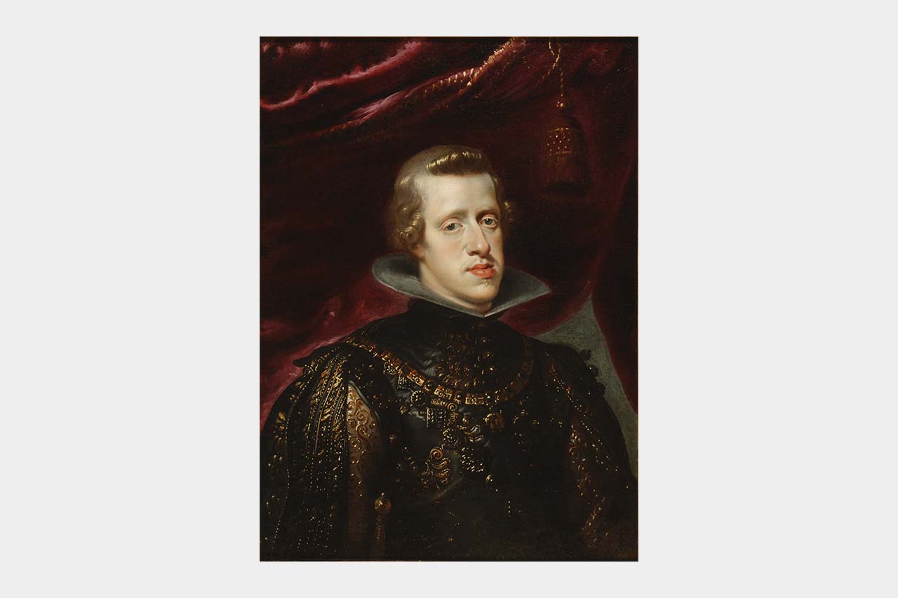Retrato de Felipe IV con traje de brocado negro. Pedro Pablo Rubens. @ Patrimonio Nacional