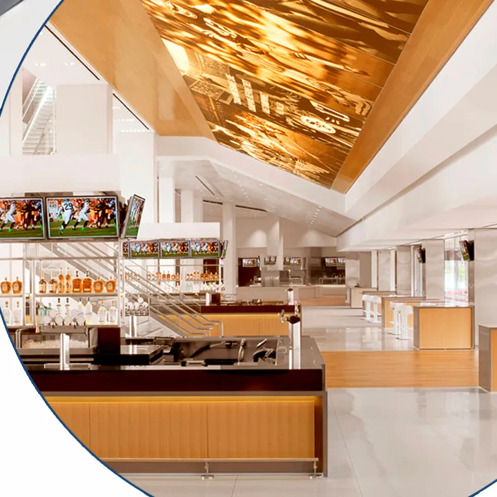 Interior del estadio, concourse hospitality