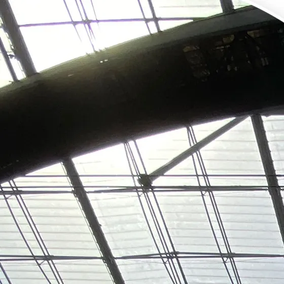 Detalle del tejadillo de ETFE