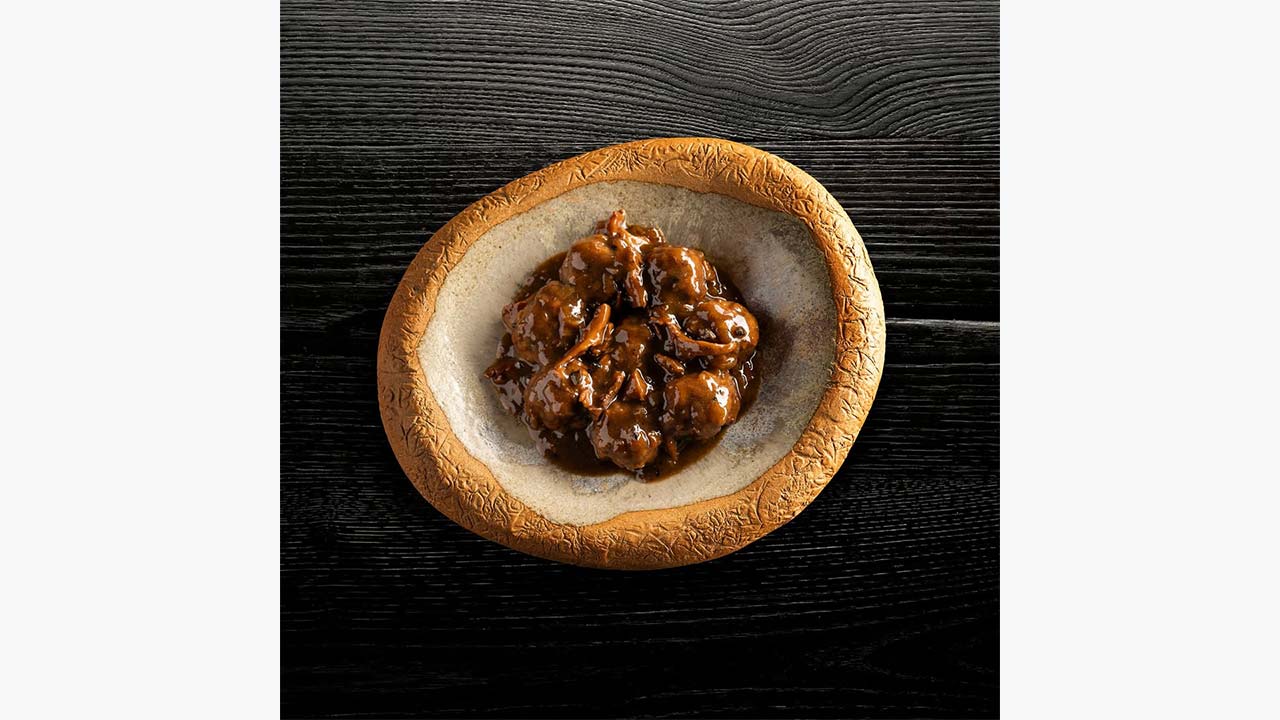 Albóndigas de búfalo con guiso de setas. @RRSS Montia