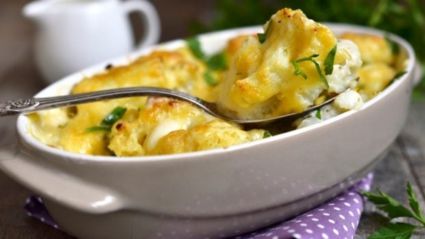 coliflor al horno con bechamel