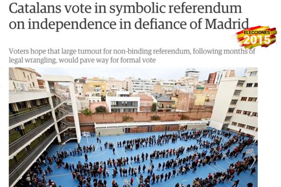 Noticia sobre Cataluña en el diario The Guardian. 