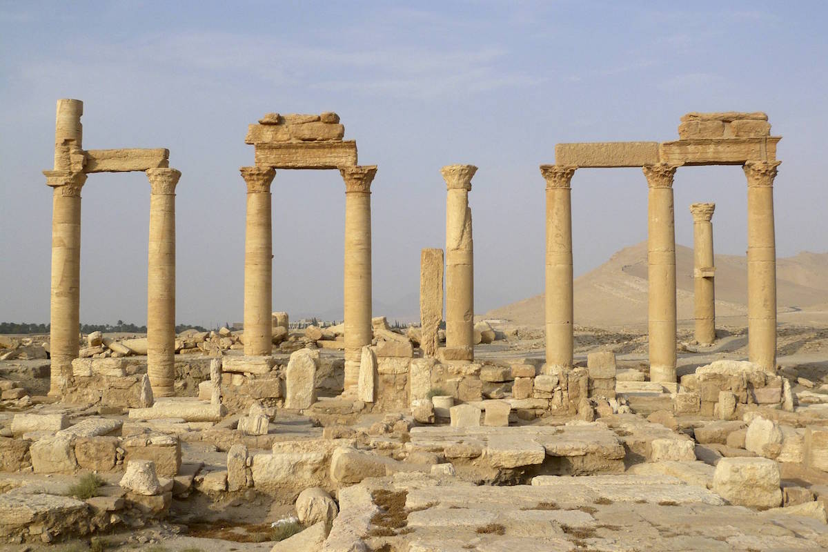 Columnata en la ciudad de Palmira, ahora destruída por el IS (EUTERS/Sandra Auger)