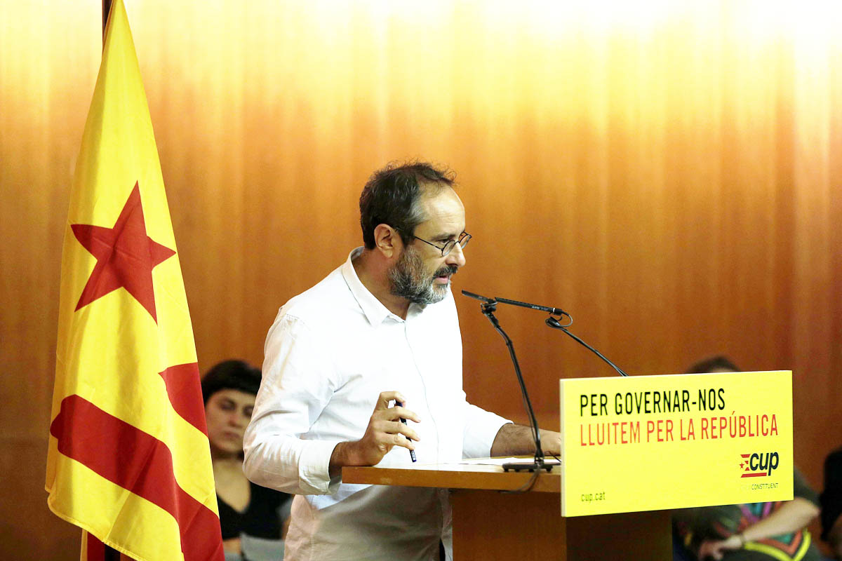 Antonio Baños en un acto de la CUP. (Foto: Efe)