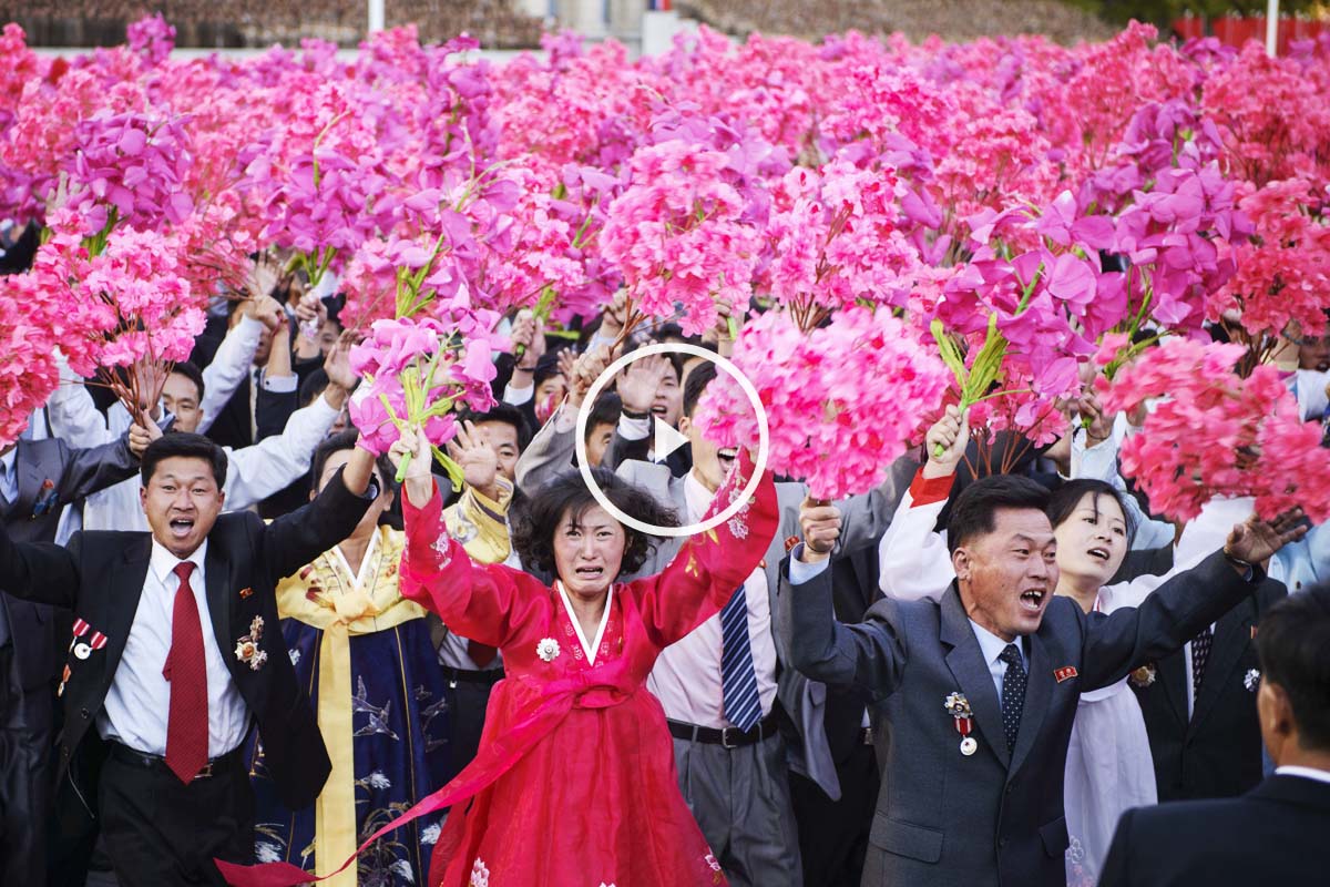 Ciudadanos norcoreanos celebrando el 70 aniversario del Partido de los Trabajadores. (Foto: AFP)