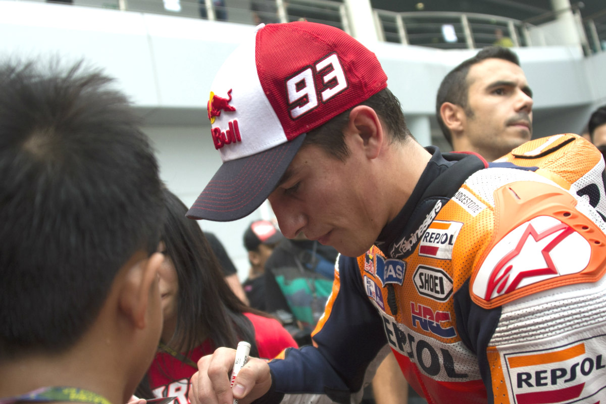 Marc Márquez, serio en el GP de Malasia.